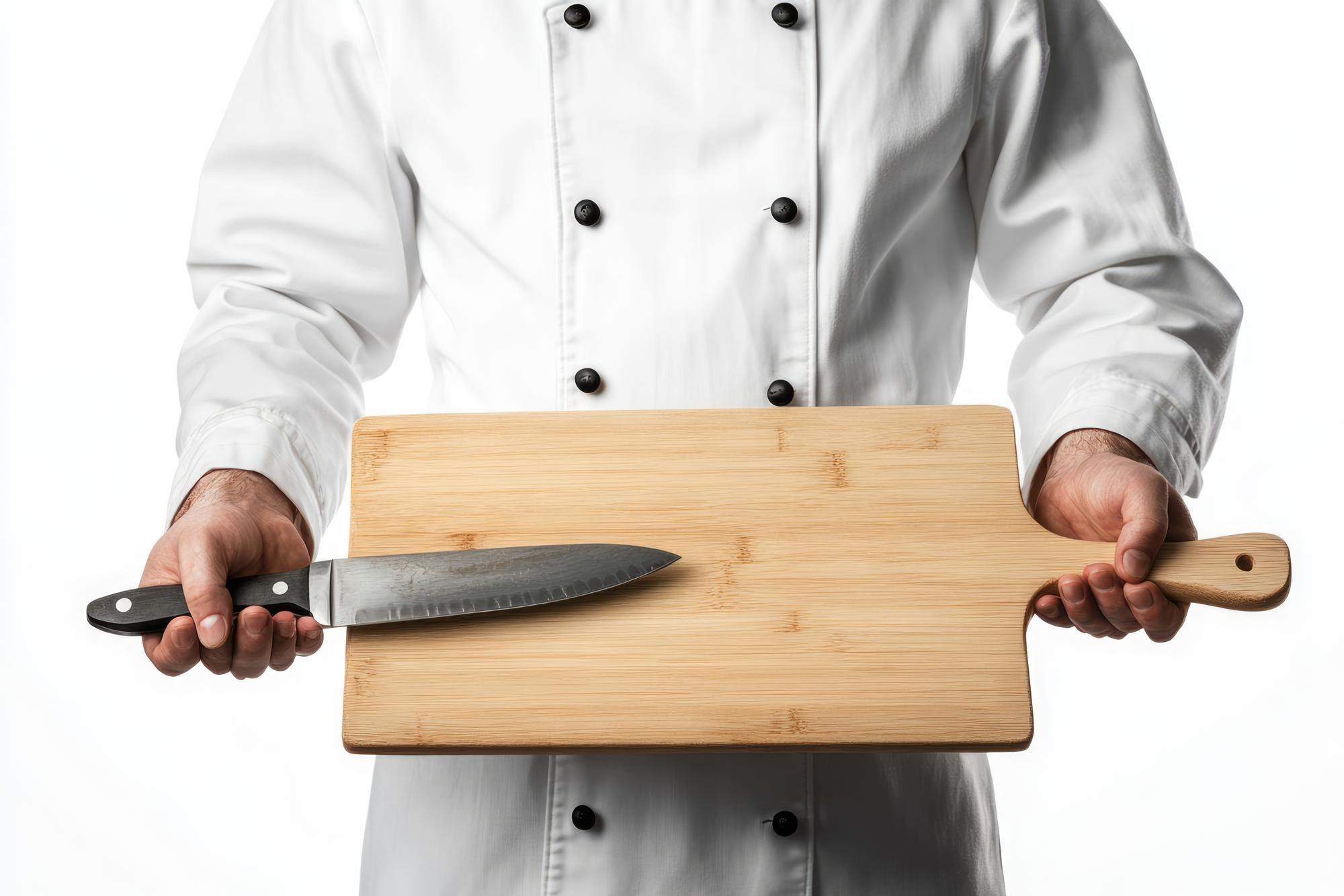 Instructor showing knife technique